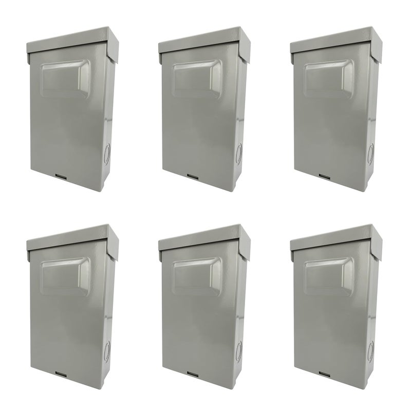 long term 6 Packs 60-AMP 120/240 Volt Non-Fused Metallic AC Disconnect Professional Manufacture Disconnect Box Plastic Electronic Components Fused Disconnect Box - Image 1